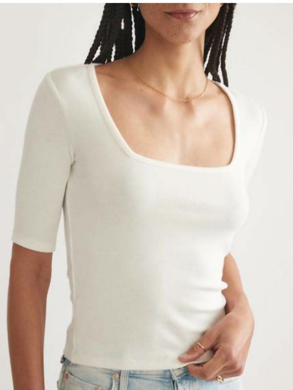 Marine Layer Lexi Rib Square Neck Top Size XL